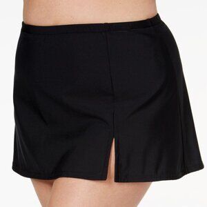 Swim Solutions Plus Size Solid Swim Skirt Black